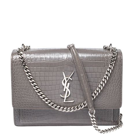 used ysl sunset bag|ysl sunset bag croc grey.